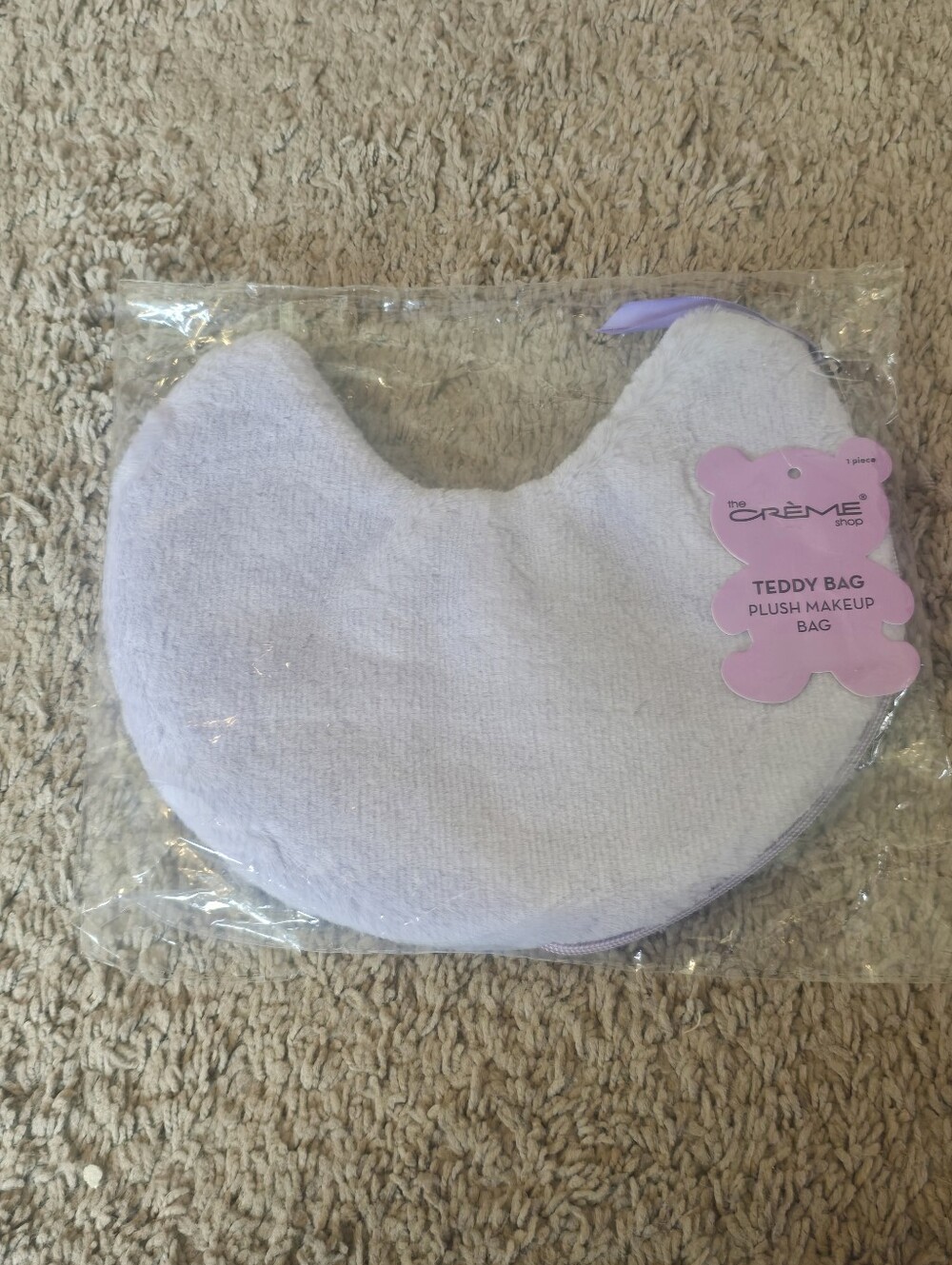 The Creme Shop Plush Makeup Teddy Bag Lavender NEW